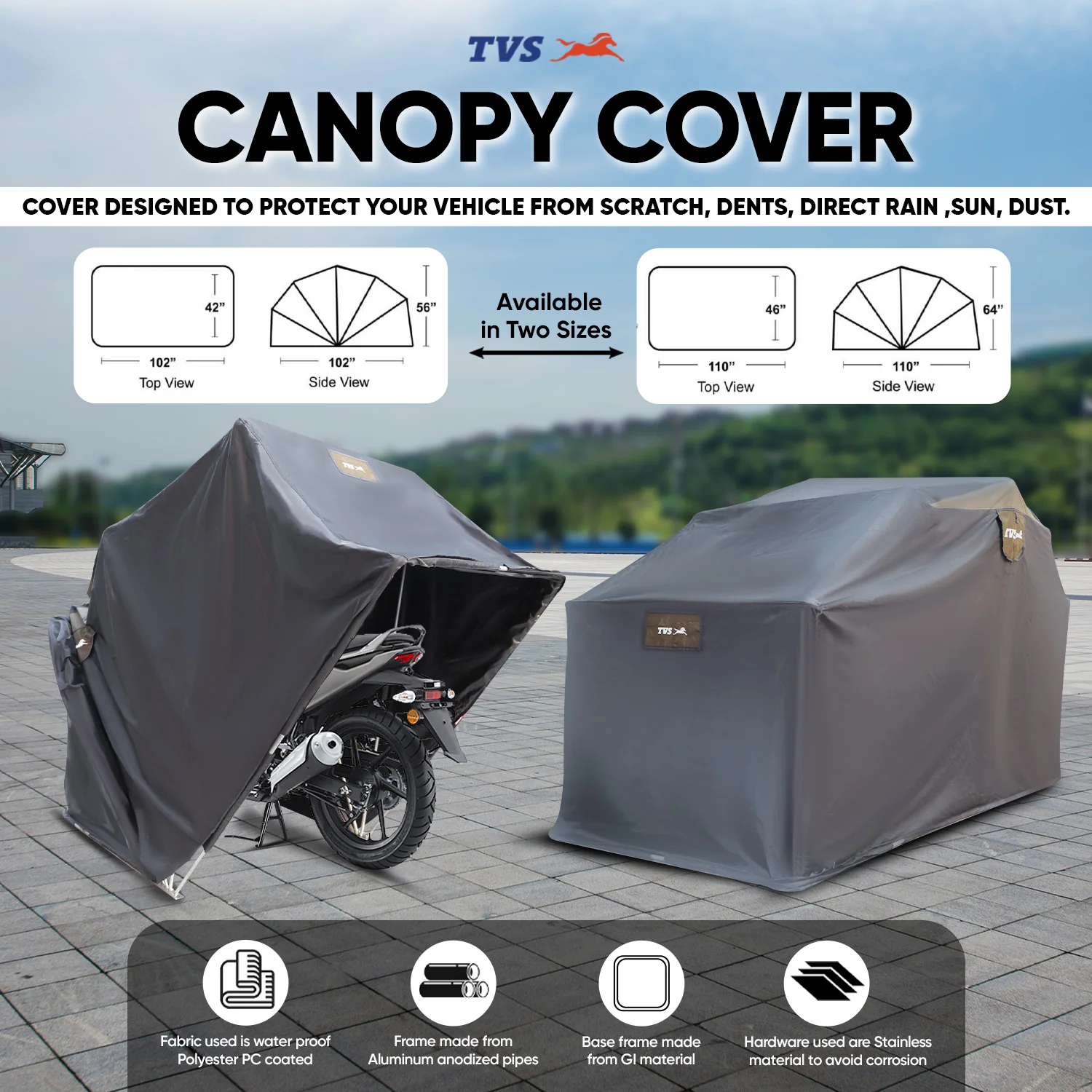 Canopy Vehicle Cover Big 102/56 All-Weather Protection - Image 2