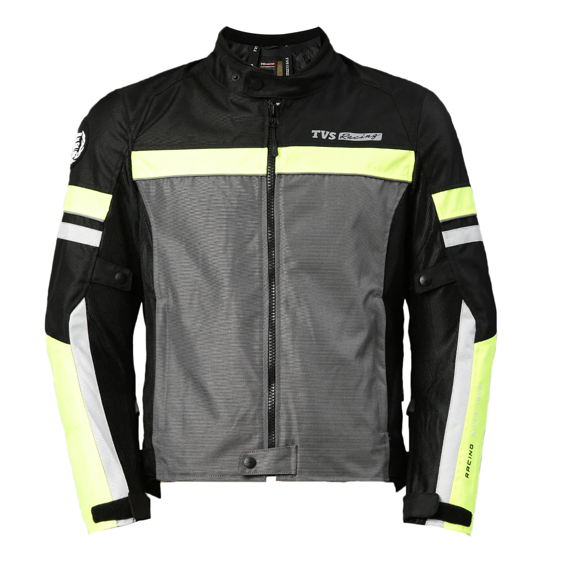 TVS Racing Asphalt Riding Jacket for Men- High Abrasion 600D Polyester, CE Level 2 Armour Protection – Essential Bike Jacket for Bikers (Grey) - Image 16