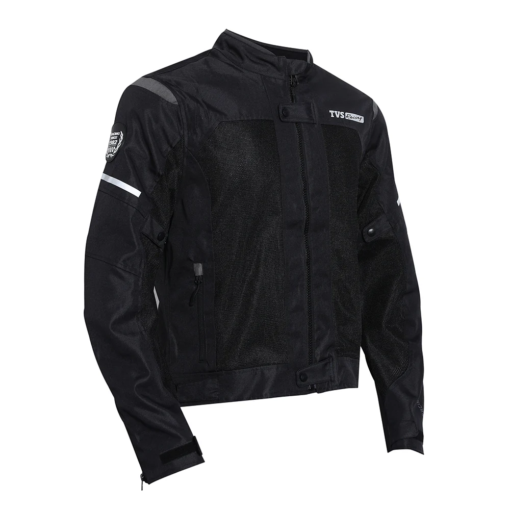 TVS Racing Asphalt Riding Jacket for Men- High Abrasion 600D Polyester, CE Level 2 Armour Protection – Essential Bike Jacket for Bikers (Grey) - Image 2