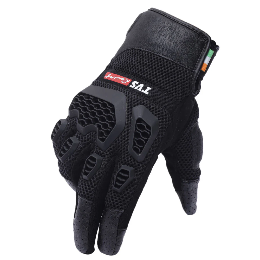 TVS Racing Adventure Riding Gloves Black Rugged and Durable for Long Rides