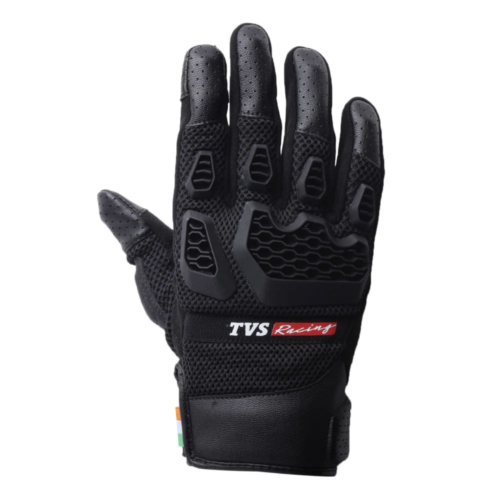 TVS Racing Adventure Riding Gloves Black Rugged and Durable for Long Rides - Image 2